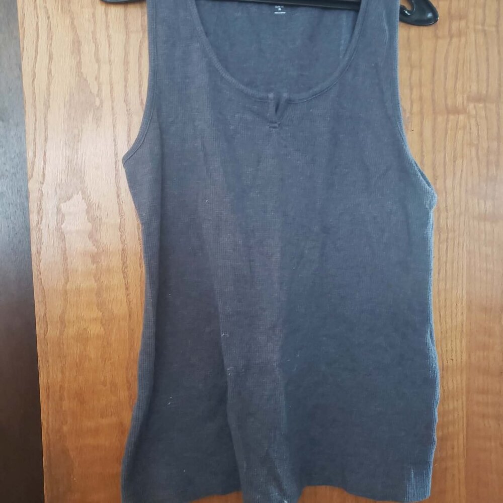 Old Navy Slim Fit Ribbed Tank Top – Dark Gray – XL